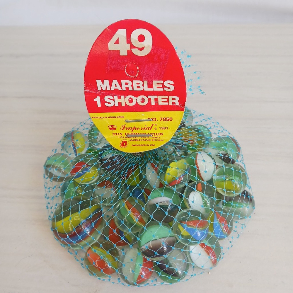 Vintage 1981 Imperial Marbles 49 Plus 1 Shooter Rare